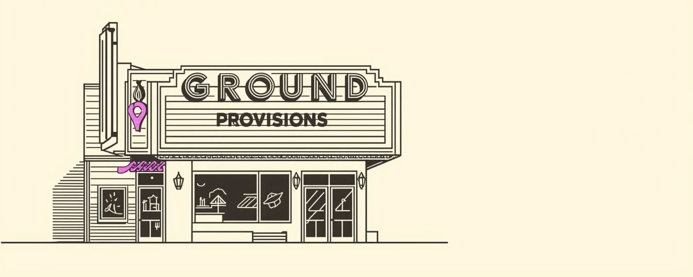 Ground Provisions restaurant artwork for its planned Crenshaw Boulevard opening.