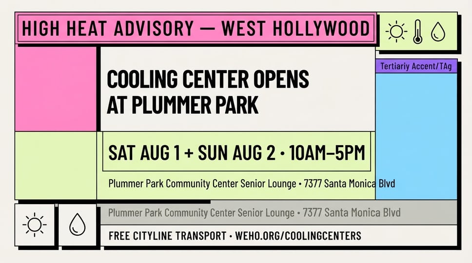 High Heat Advisory: West Hollywood Activates Plummer Park Cooling Center This Weekend