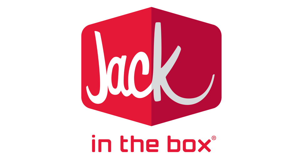 Jack in the Box primary logo, the white Jack script on a red box mark above the lowercase in the box wordmark