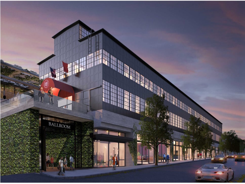 West Hollywood approves Robertson Row plan: four-building mixed-use complex, historic factory relocation, 98-ft digital billboard supporting image 2