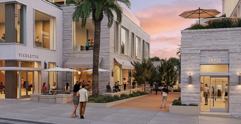 West Hollywood approves Robertson Row plan: four-building mixed-use complex, historic factory relocation, 98-ft digital billboard supporting image 3