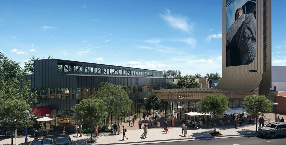 West Hollywood approves Robertson Row plan: four-building mixed-use complex, historic factory relocation, 98-ft digital billboard supporting image 11