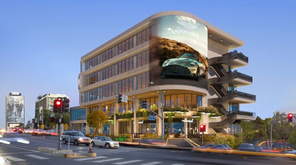 Rendering of new office proposals, view looking southeast, in the City of West Hollywood