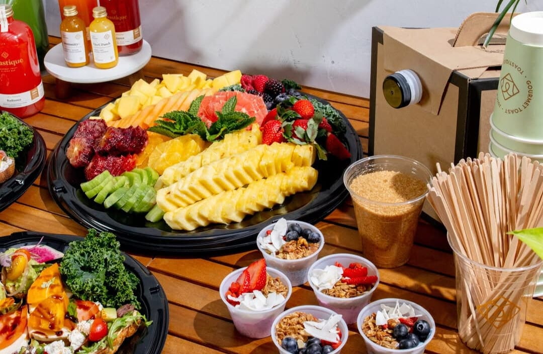 Image of a fruit and yogurt setup for the brand Toastique