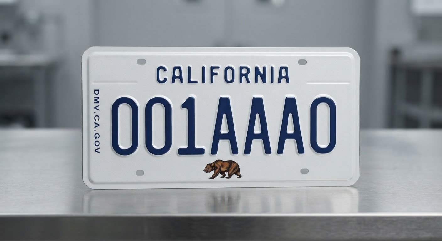 California DMV retires 46-year license plate format, rolls out mirrored 000AAA0 sequence