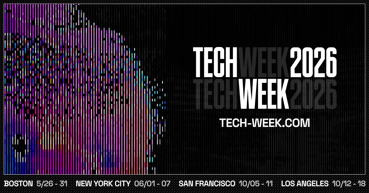 Tech Week 2026 graphic listing Los Angeles events October 12 through 18.