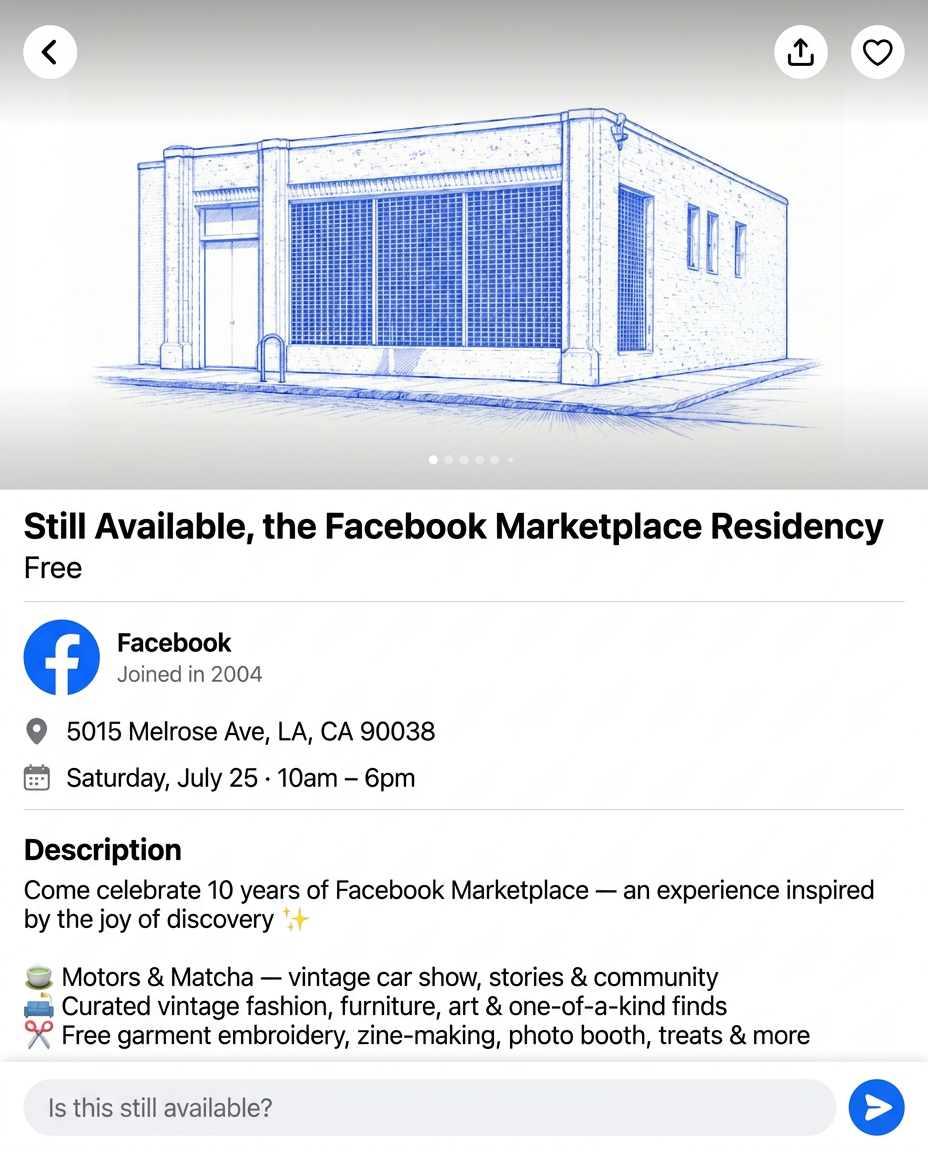 Still Available, a Facebook Marketplace Residency Event