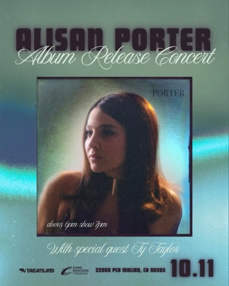 The Magic of ALISAN PORTER, A Listening Evening to Her New Album "PORTER" at AVIATOR NATION DREAMLAND, Malibu, Oct 11