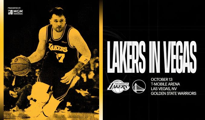 Lakers and Warriors matchup artwork.