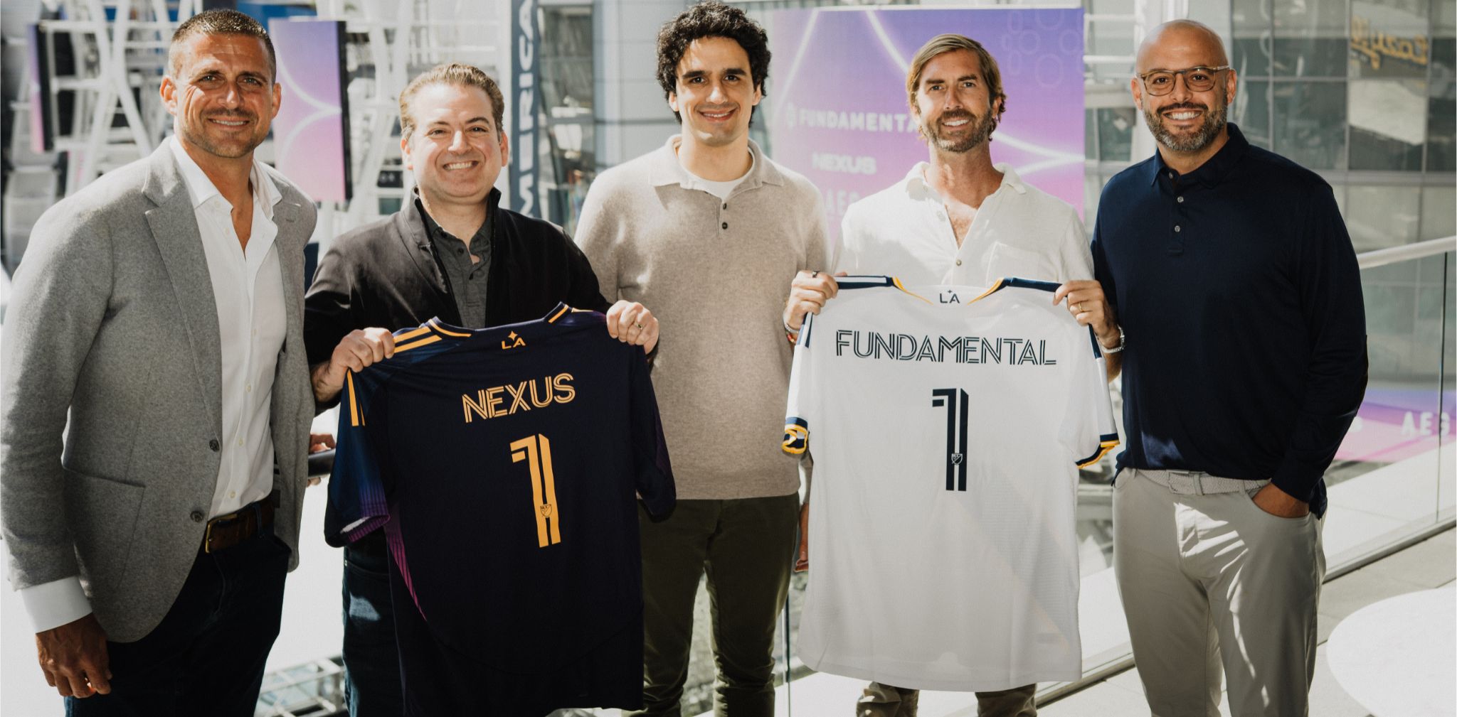 Fundamental, LA Galaxy, and L.A. LIVE partnership artwork.