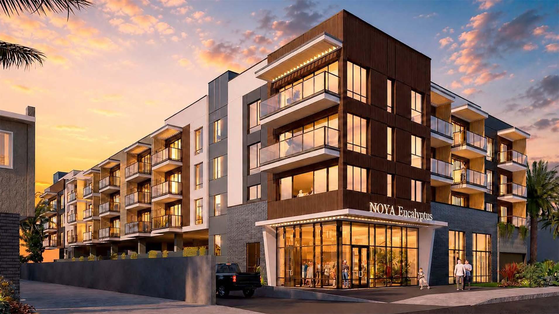 Rendering of the proposed Noya Eucalyptus apartment building in Inglewood.