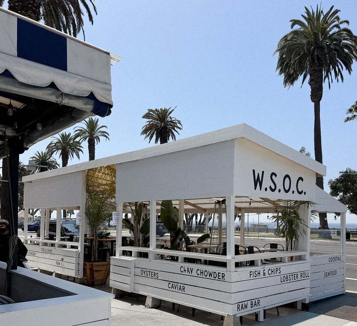 Westside Oyster Club raw bar on Ocean Avenue.