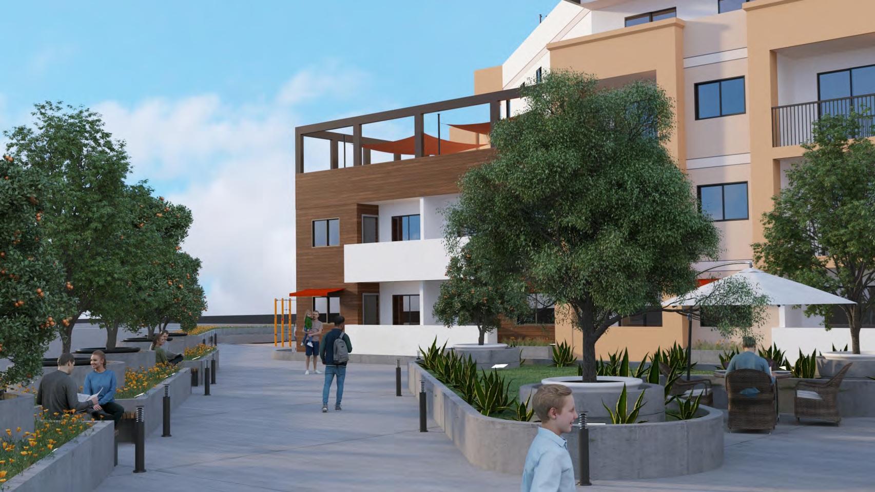 Rendering of the common space at 8465 North Glenoaks Boulevard in Sun Valley